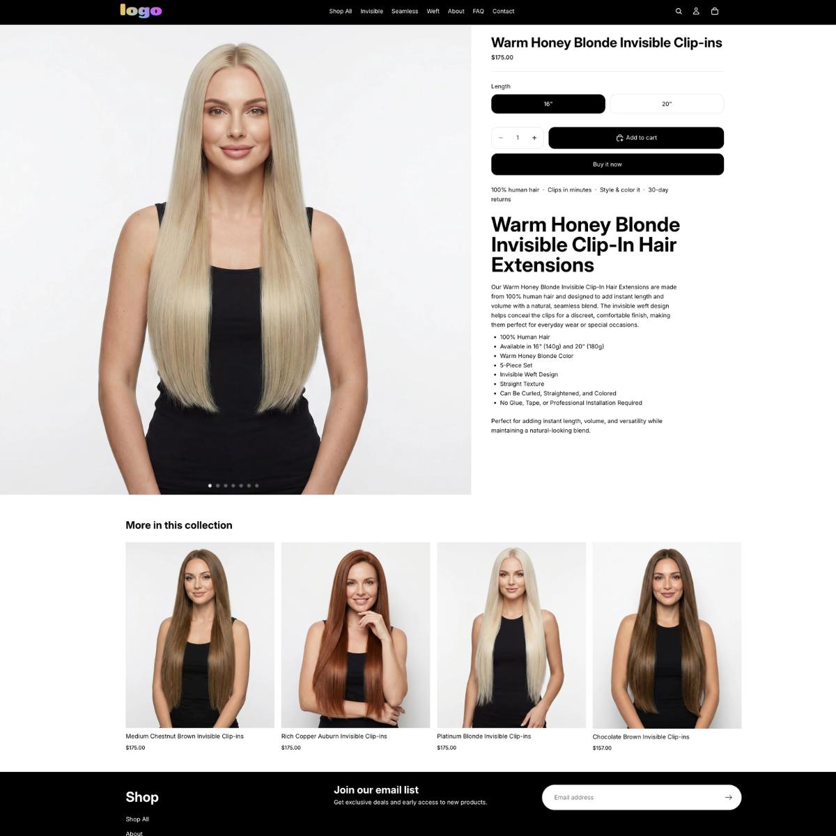 Clip-In Hair Extension Dropship Website